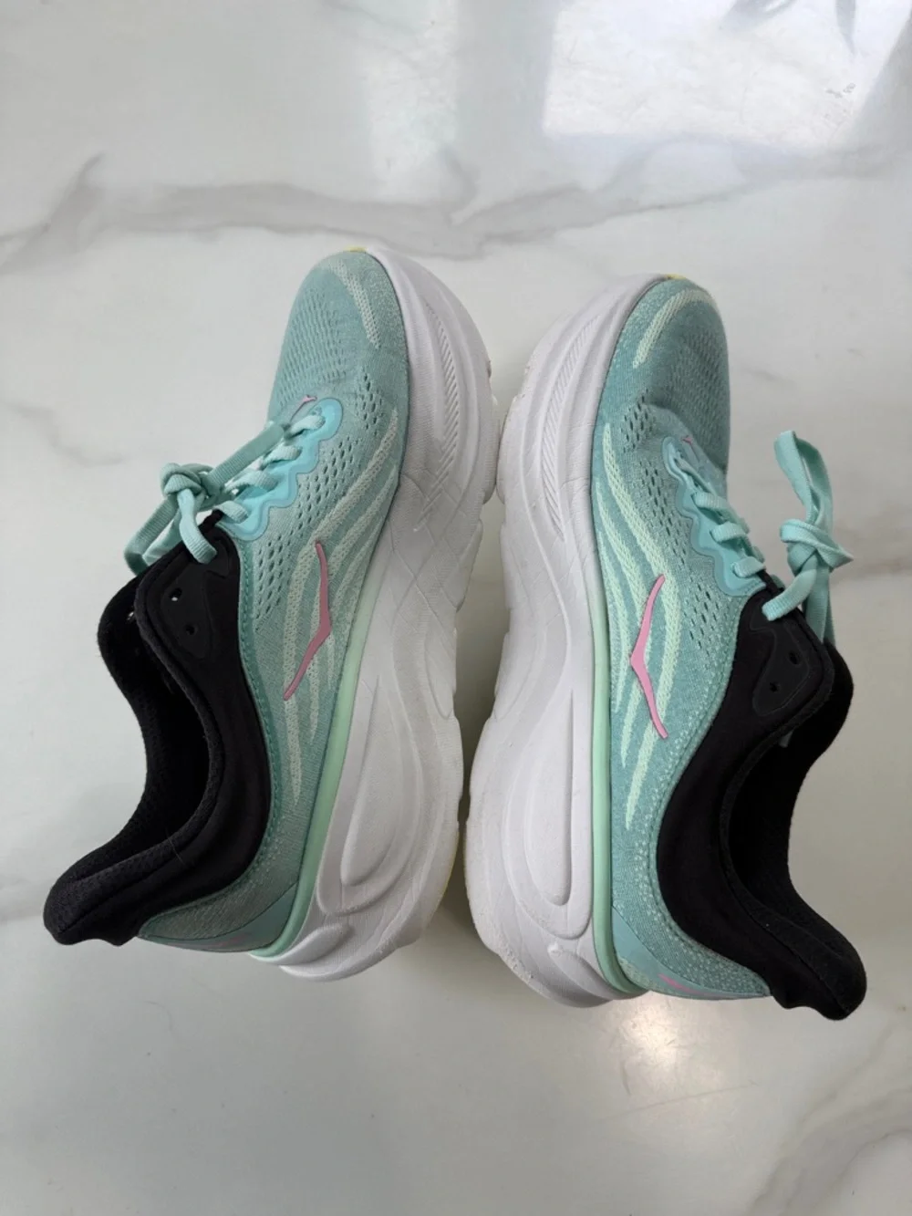 Hoka Women's Mint and Pink Road-Running Sneakers